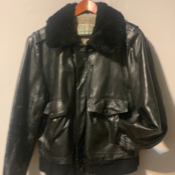 Vintage Men’s Leather Bomber Jacket - Picture 2 of 6